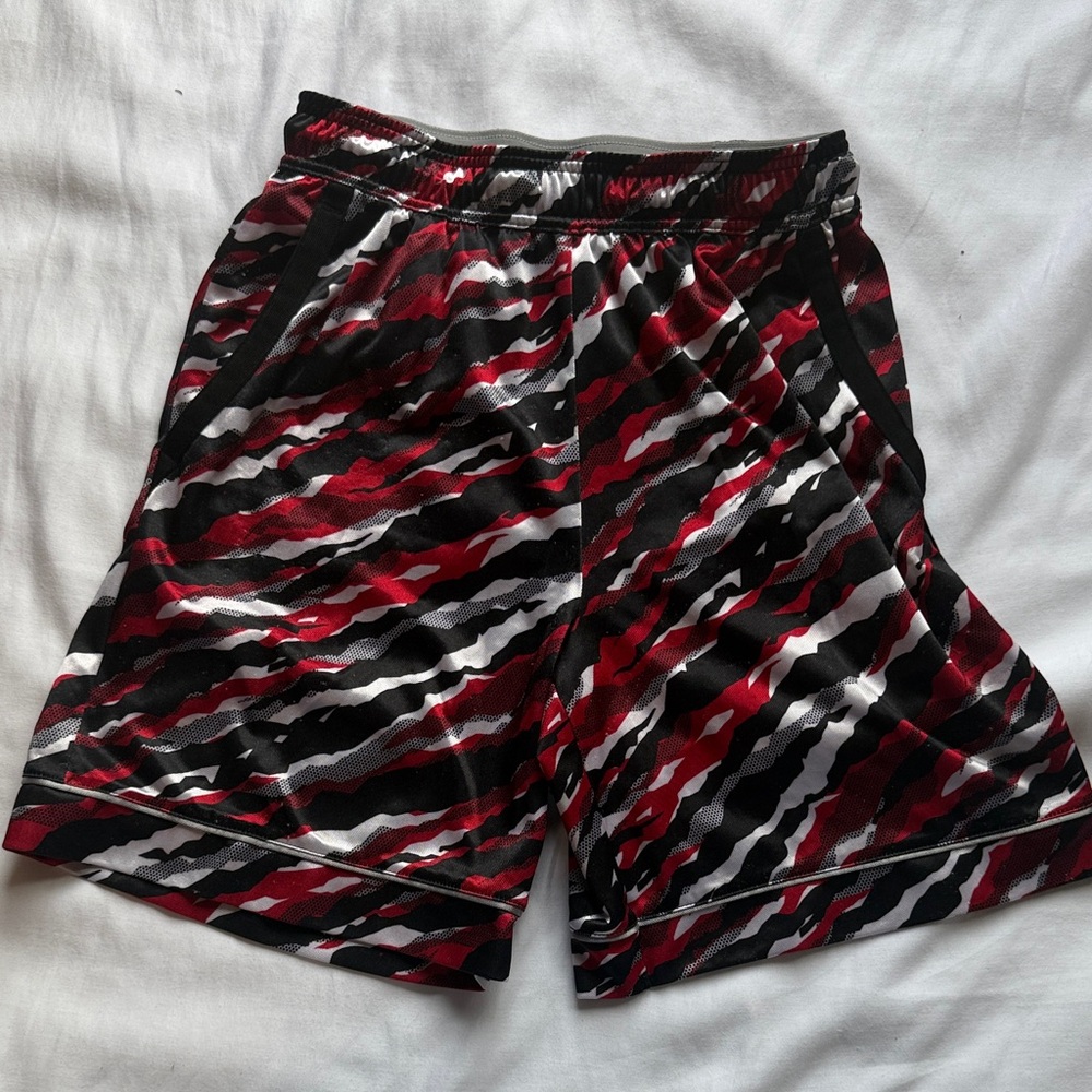 And1 Men's Athletic Shorts in Red and Black